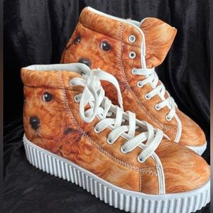 ForU Designs Custom Golden Doodle Hightop Sneakers Sz 38/Womens 7.5/Mens 5.5NWOT